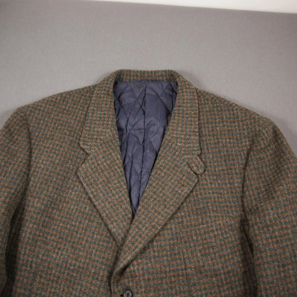 Vintage USA LL Bean Thinsulate Wool Nylon Micro Check Men Blazer XLT University